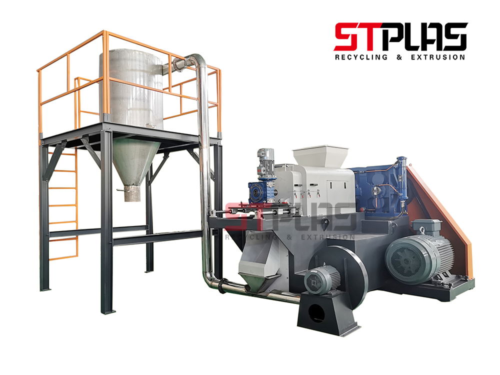 Plastic film extruding cutting machine PE films plasticizing and pelletizing unit