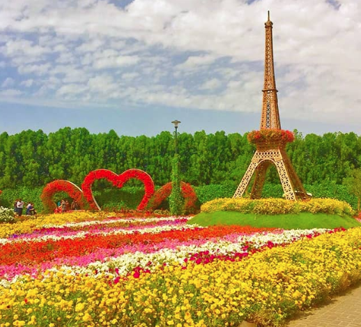 Eiffel Tower at Dubai Miracle Garden