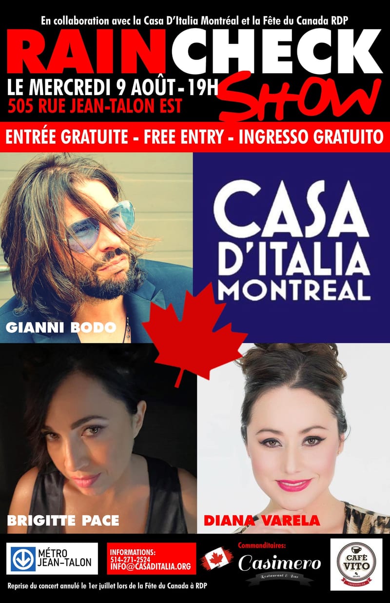 RainCheck-  CONCERT -CONCERT   - three great artisr - trois superbes artistes.