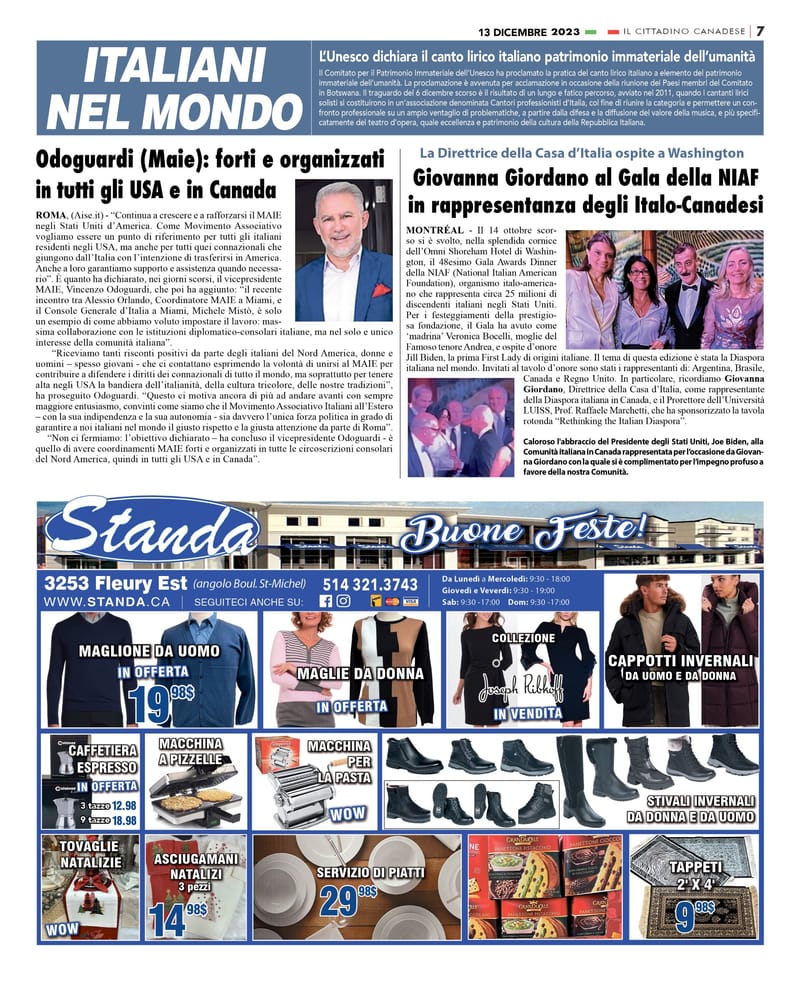 La Direttrice della Casa d'Italia ospite d'onore  della NIAF