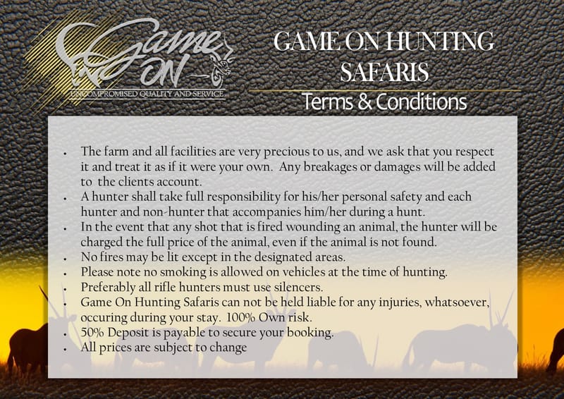 Hunting Terms & Conditions