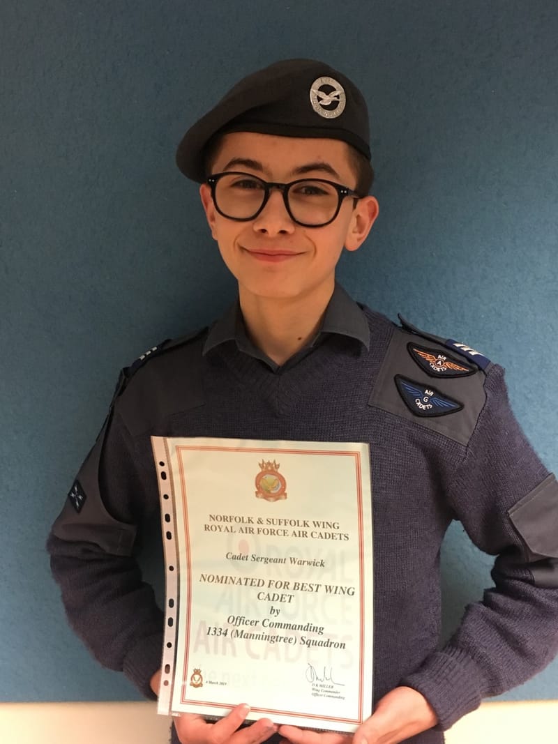 Sgt Warwick Nominated For Wing's Best Cadet!