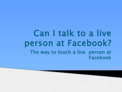 How do I speak to someone on Facebook?