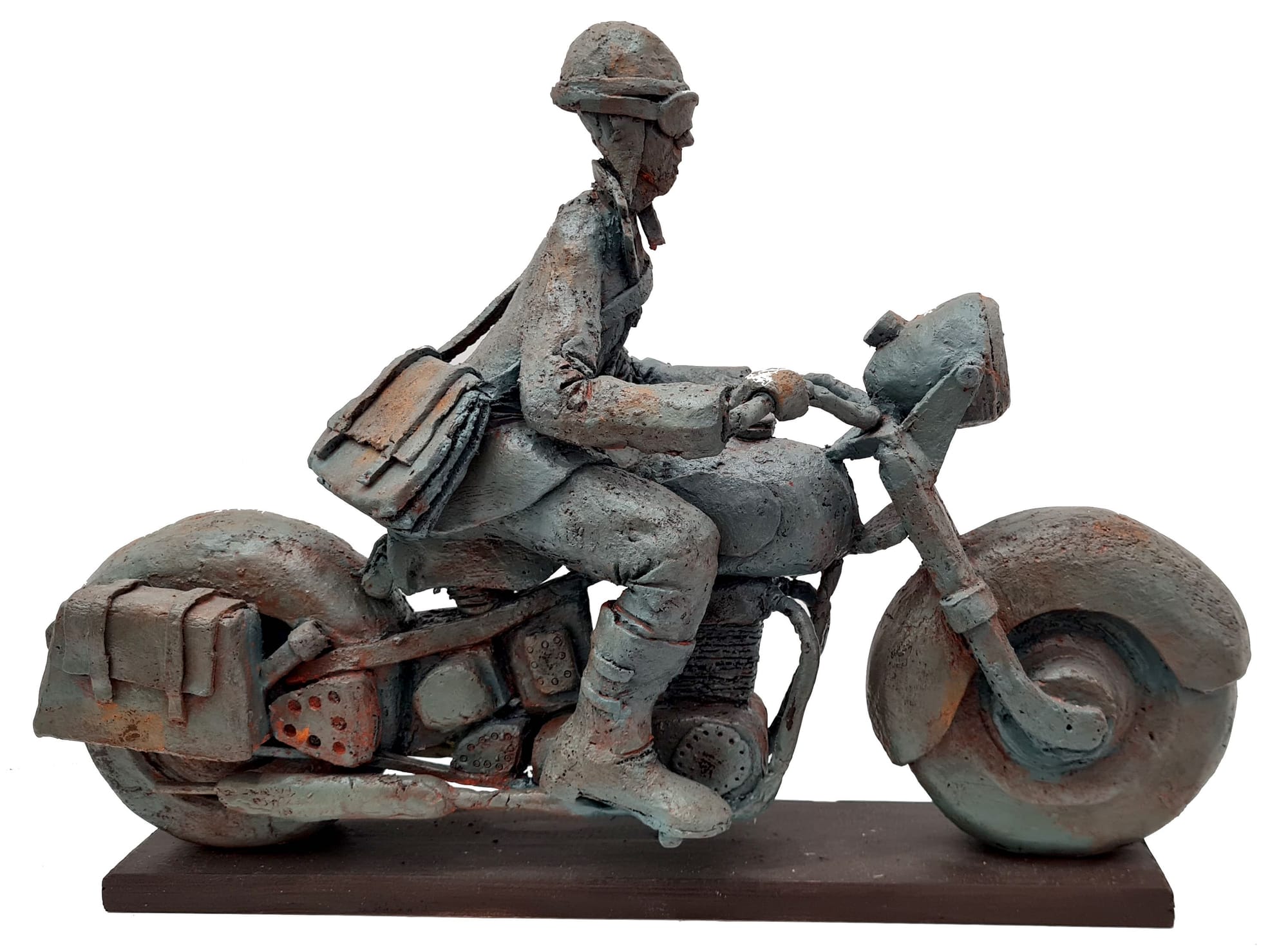 Motocycliste en gris