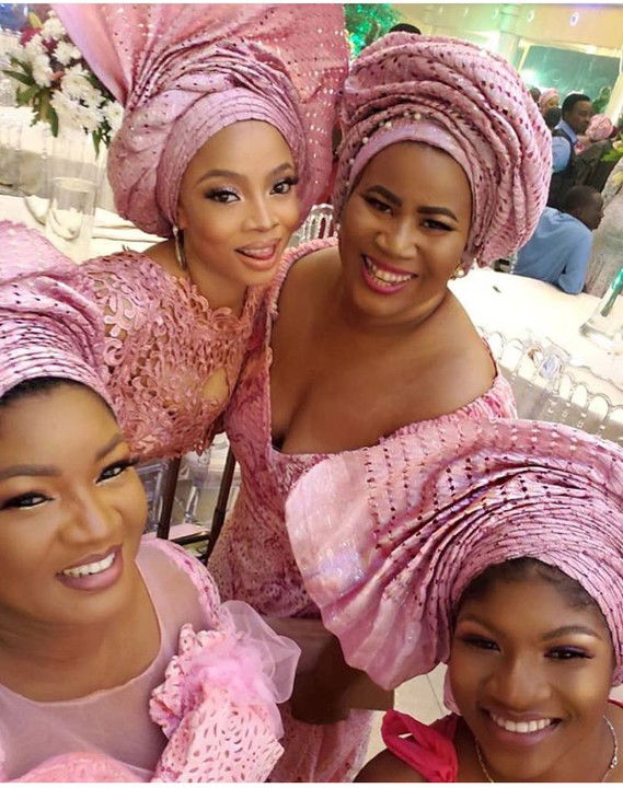 Omotola Jalade-Ekeinde, Toke Makinwa And Chigul At A Wedding (Photos)