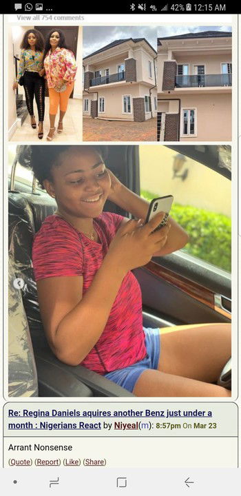 Nigerians Question Source Of Regina Daniels Wealth After She Bought Another Benz
