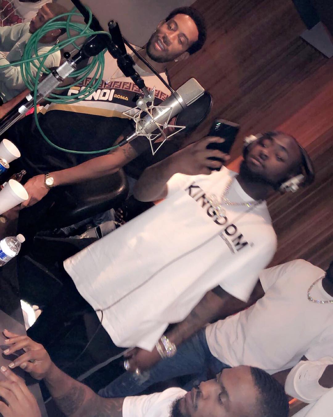 Davido And Ludacris Working In The Studio (Photo)