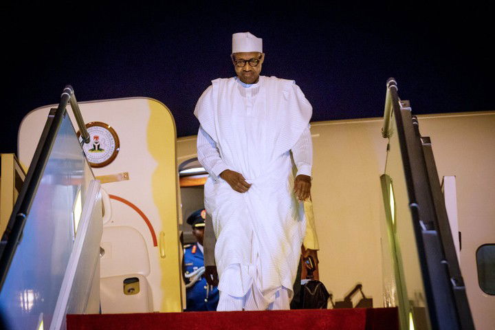 President Muhammadu Buhari arrives Dakar