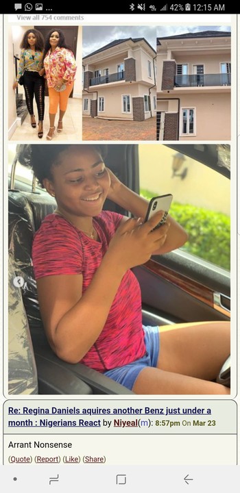 Nigerians Question Source Of Regina Daniels Wealth After She Bought Another Benz