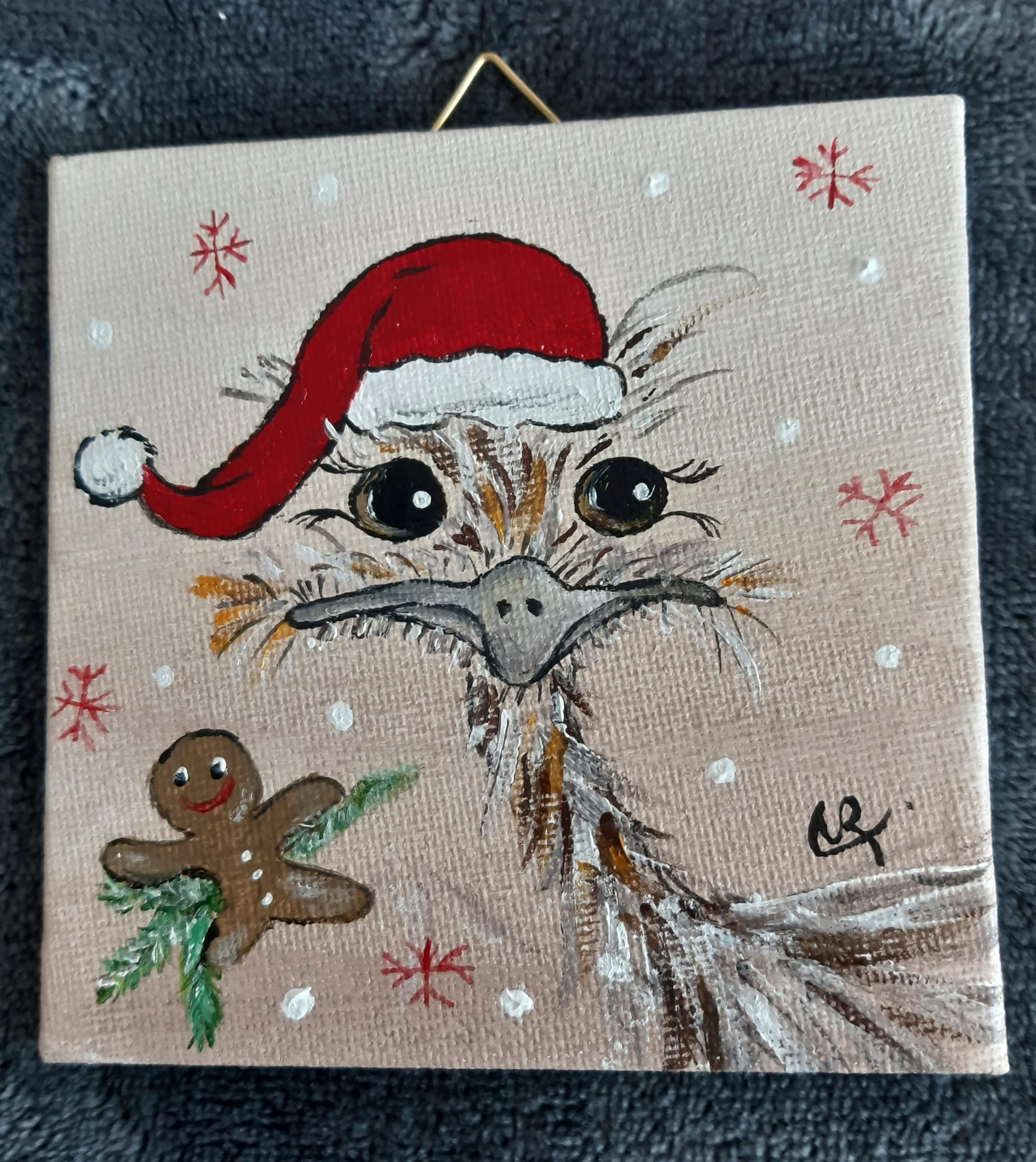 Vogel Strauß Charakter "Santa"