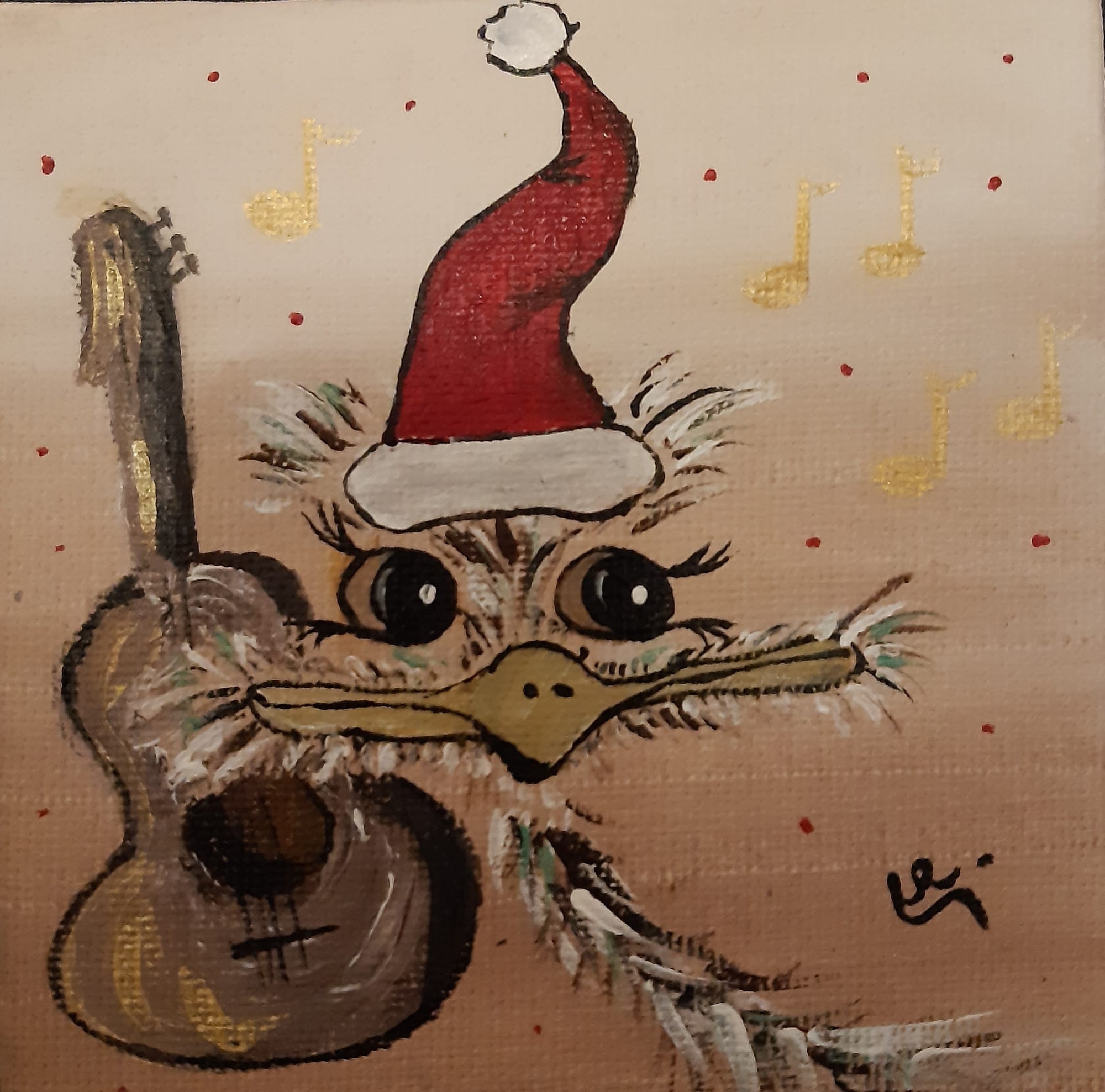 Vogel Strauß Charakter "Santa"