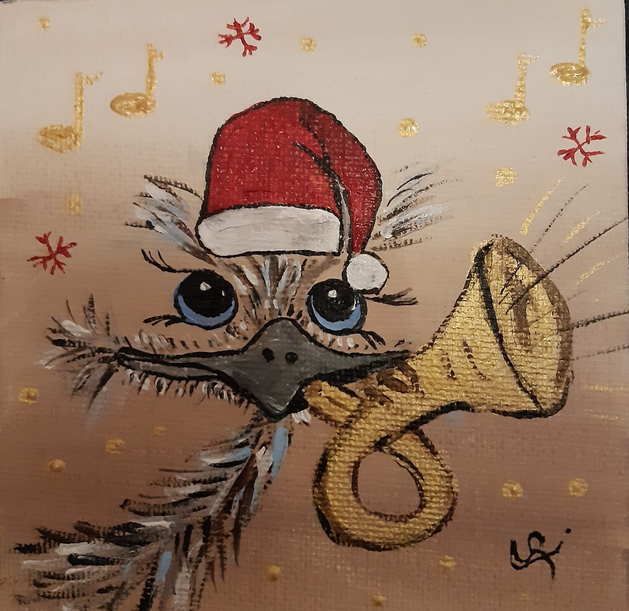 Vogel Strauß Charakter "Santa"