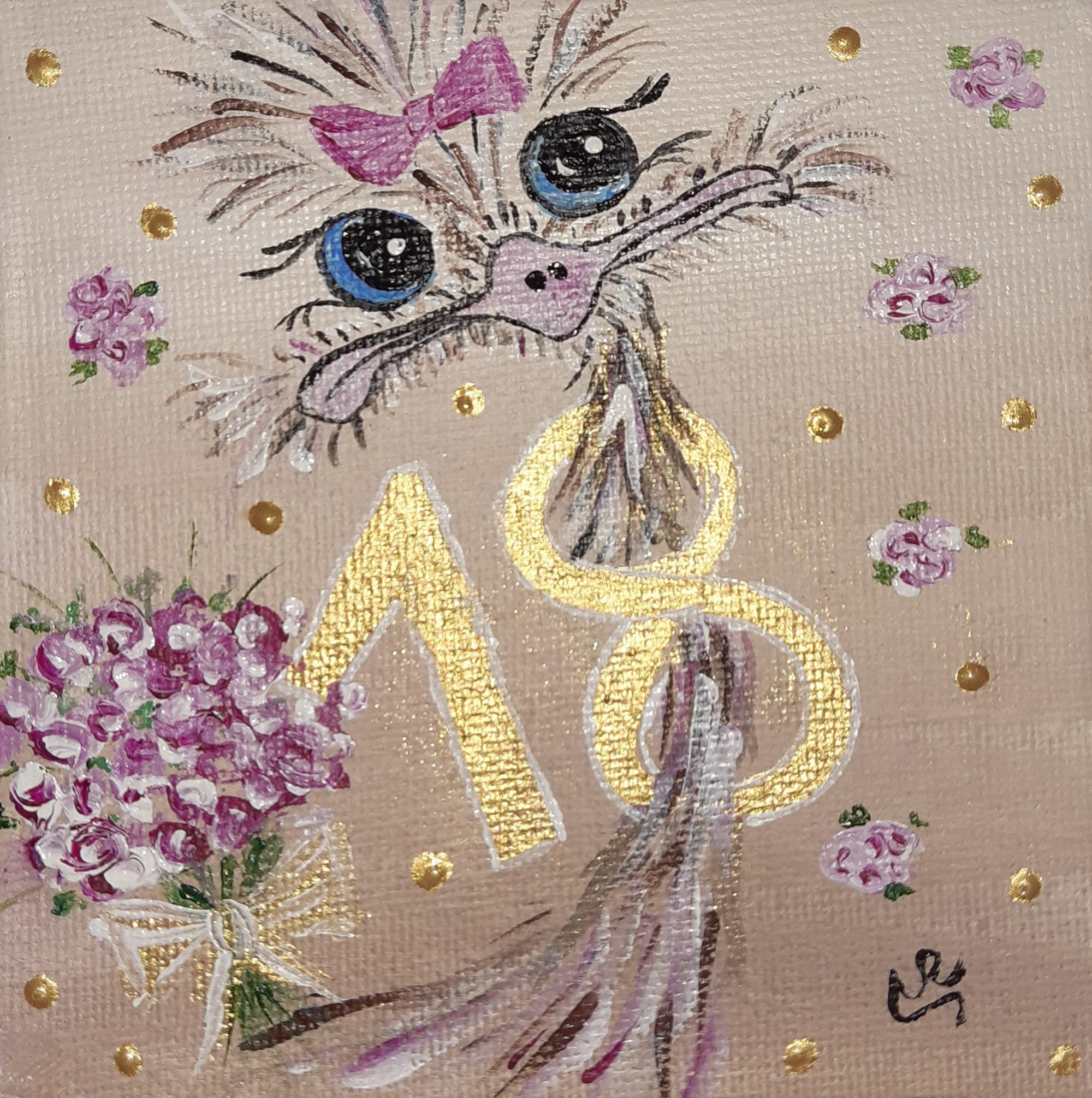 Vogel Strauß Charakter "Geburtstag"