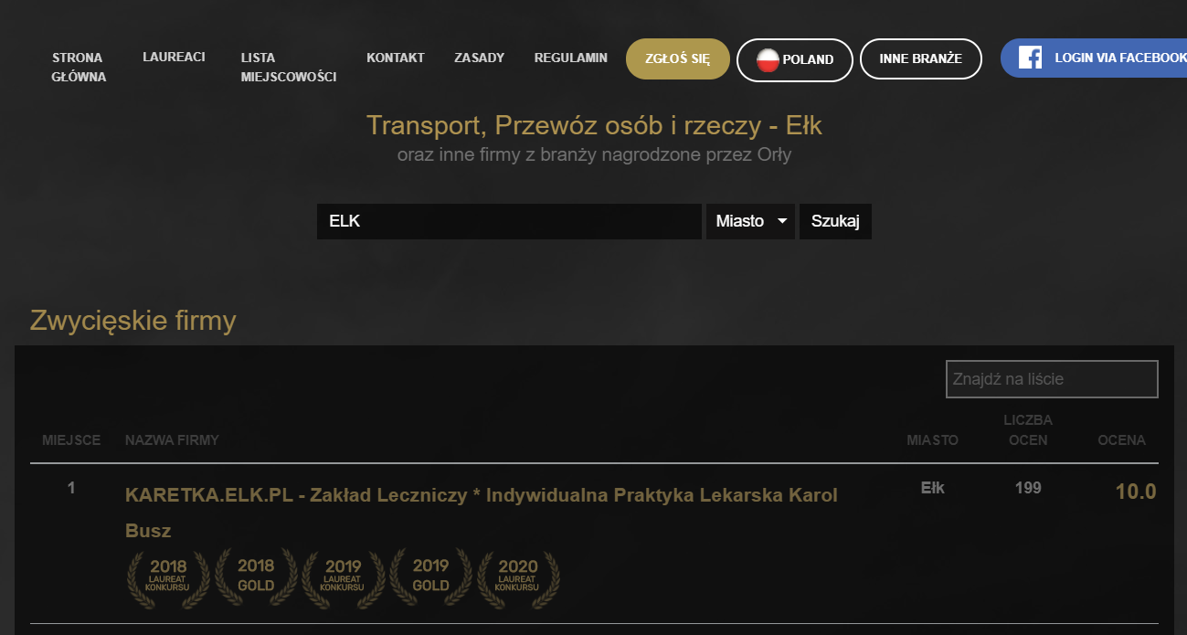 ORŁY TRANSPORTU