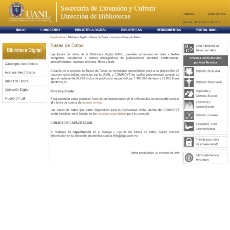 BASE DE DATOS UANL.