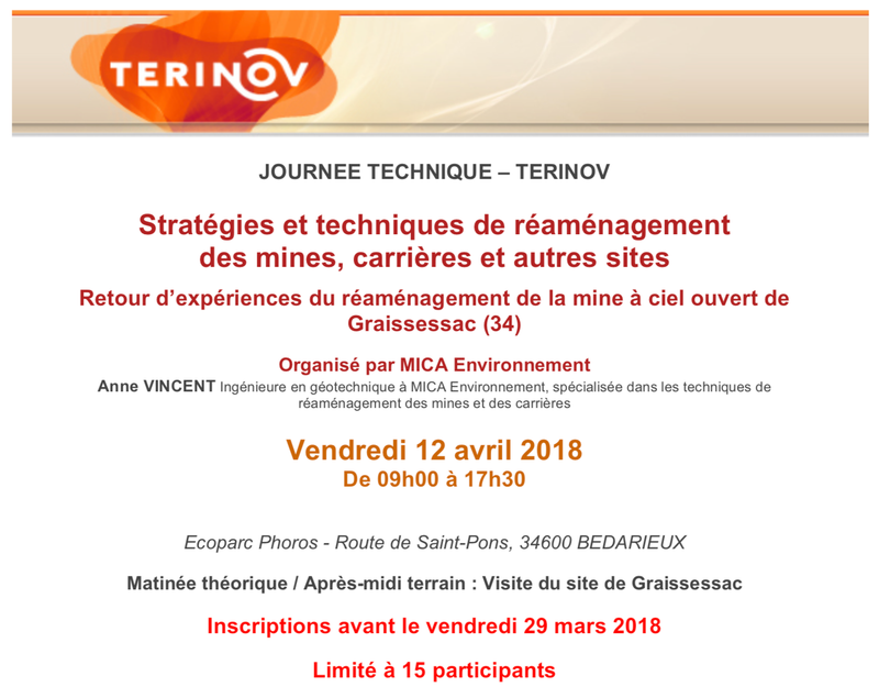 Stratégies et techniques de réaménagement des mines, carrières et autres sites: Vendredi 12 avril 2019 - Copier