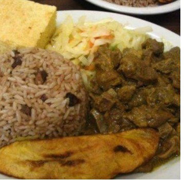 Curried Boneless Mutton with Rice and Peas