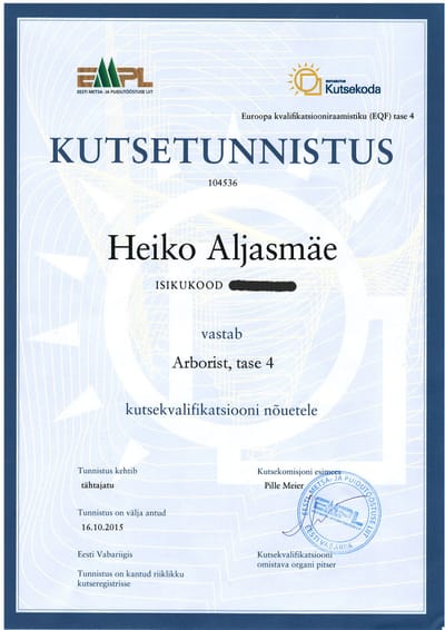kutsetunnistus image