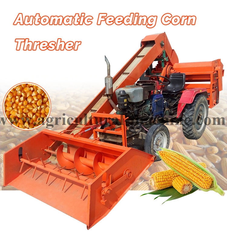 Corn peeling and threshing machine