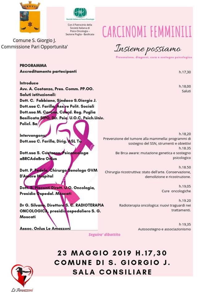 Carcinomi Femminili: insieme possiamo.