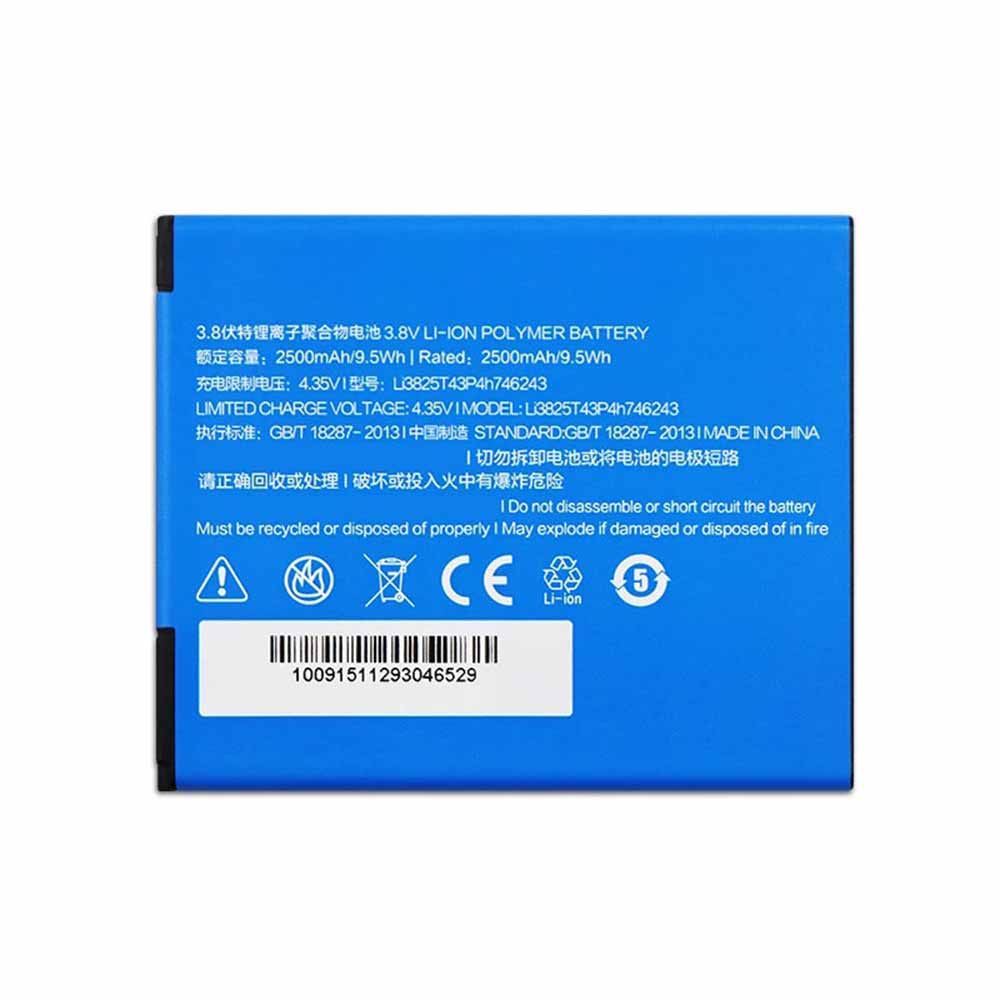 ZTE 3C N928 N928ST N928DT 2500mAh/9.5WH 3.8V/4.35V ZTE Li3825T43P4h746243 Batería