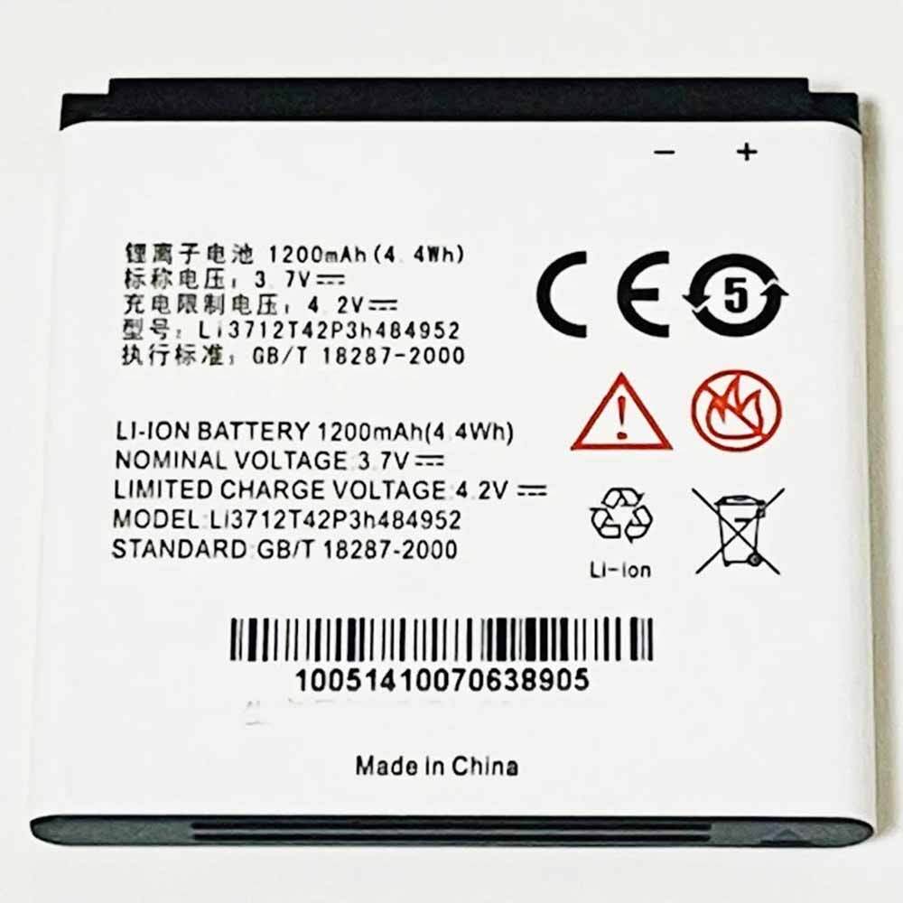 ZTE U880S2 1200mAh 3.7V ZTE Li3712T42P3h484952 Batería