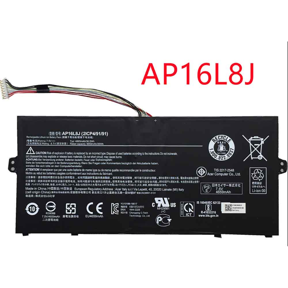 Batería AP16L8J Para Acer Chromebook Spin 311 CP311-3H-K2RJ