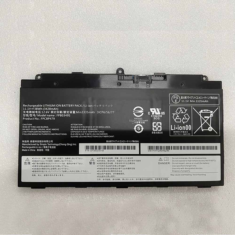 Fujitsu FPCBP479 11.1V 3420mAh - FPCBP479 Batería para Fujitsu Stylistic Q616