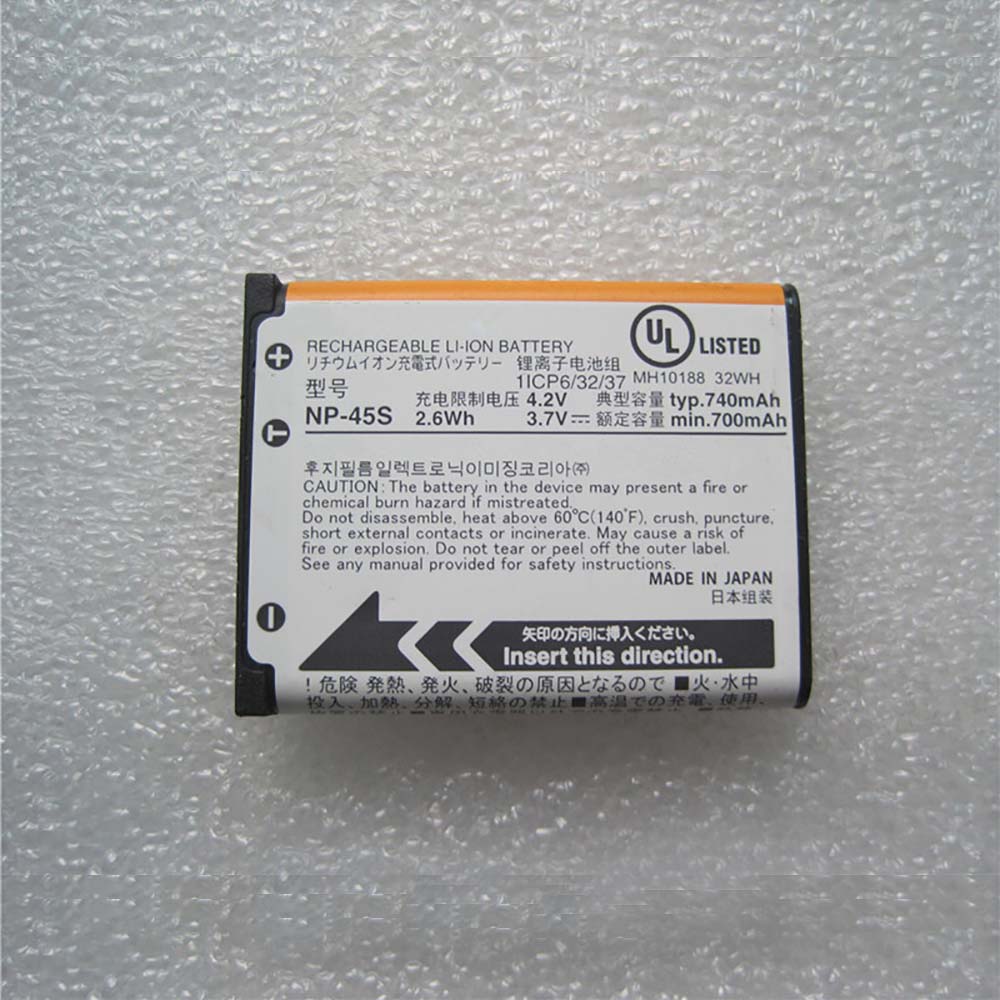 Fujifilm NP-45S 3.7V 740mAh - NP-45S Batería para Fujifilm FinePix XP140 XP90 D-LI63