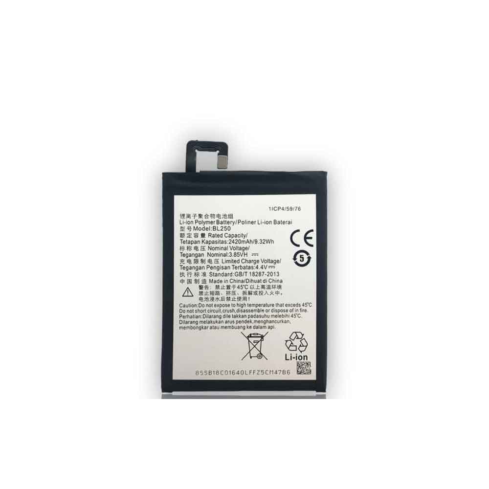 2420MAH Batería BL250 para Lenovo Vibe S1 S1C50 S1A40