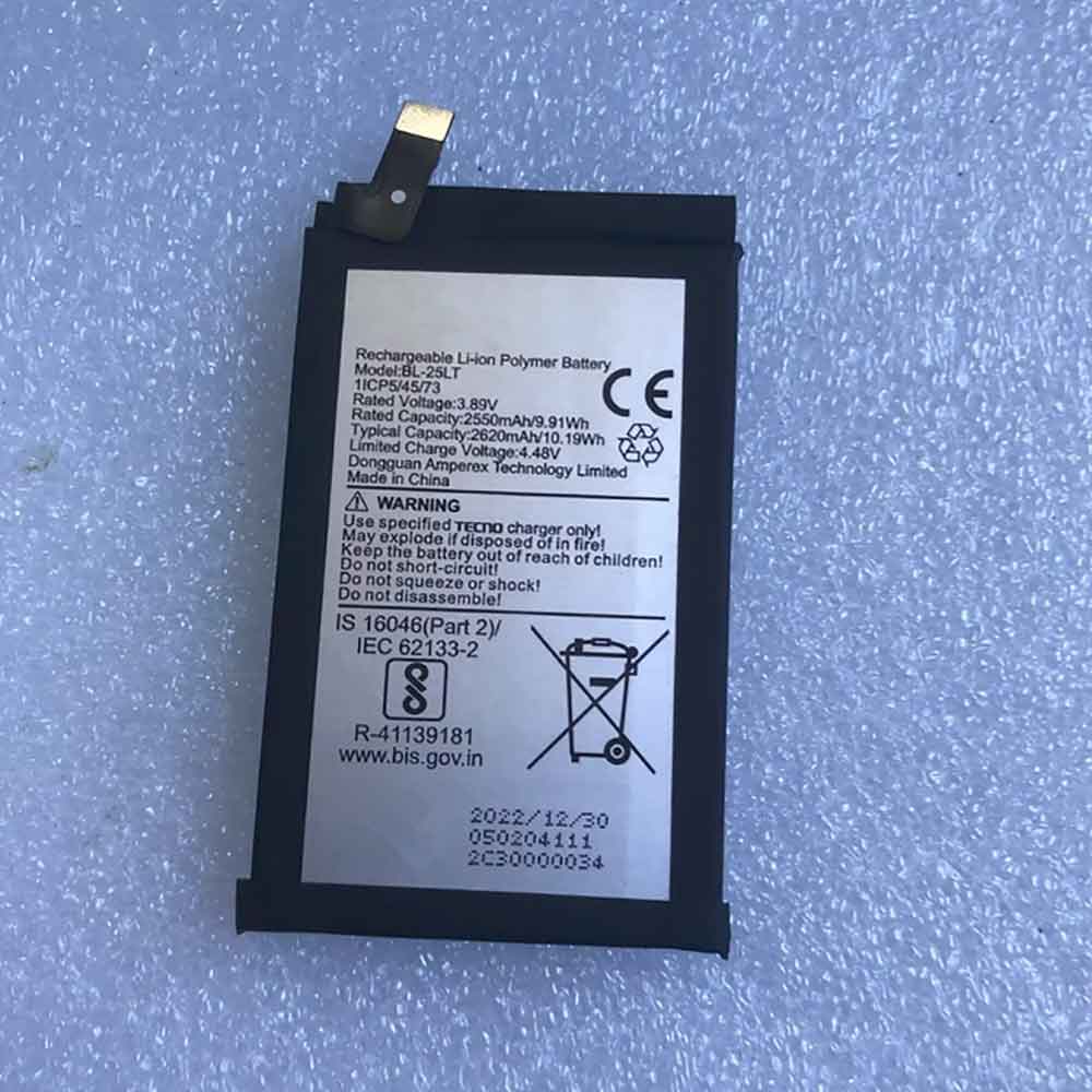 2550mAh Tecno BL-25LT Batería para Tecno BL-25LT