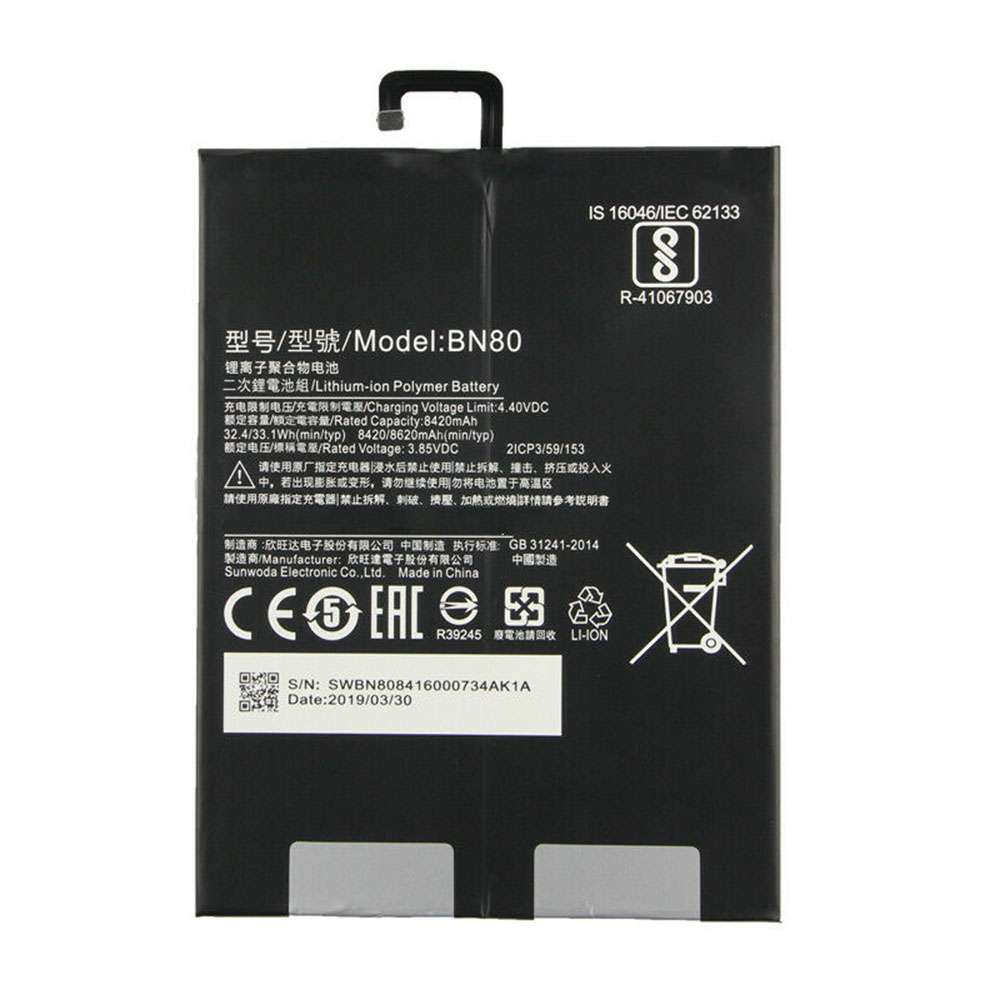 8420mAh Xiaomi BN80 Batería para Xiaomi Pad4 Plus Tablet 4 Pad4 Plus