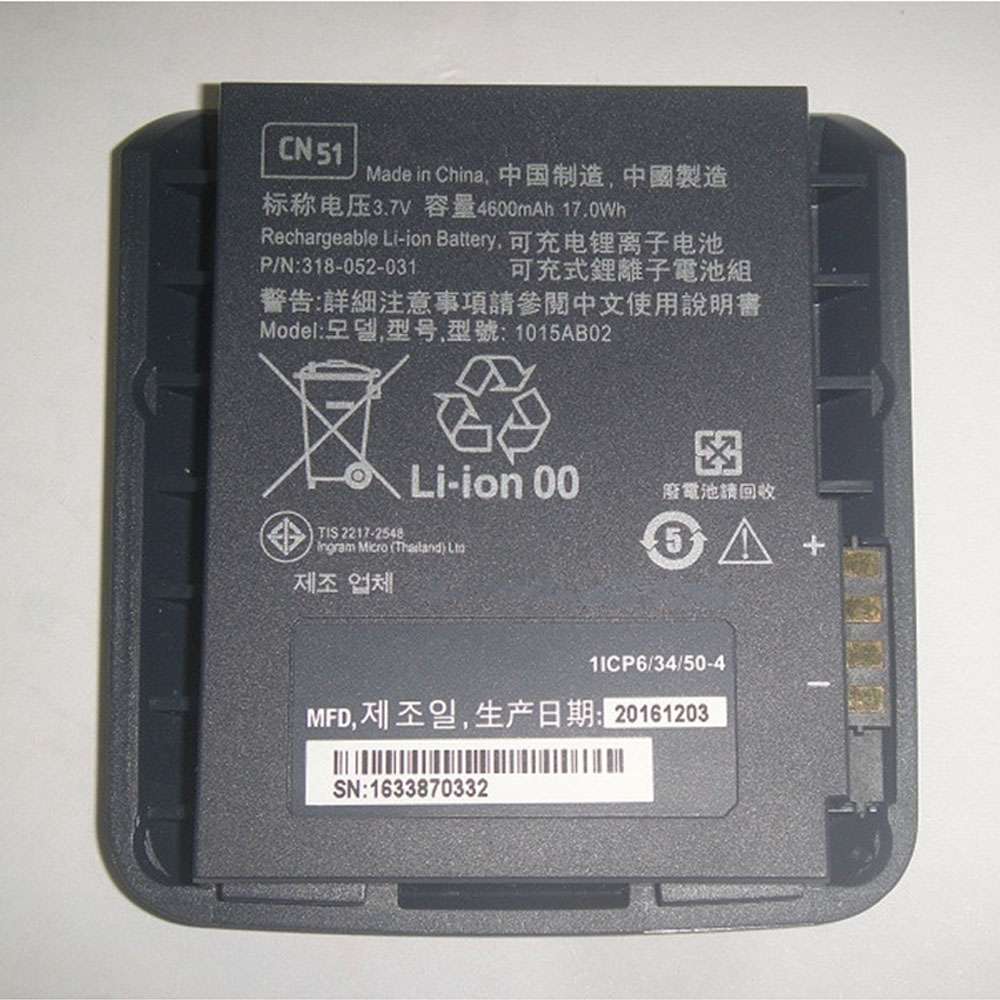 4600mAh Honeywell CN51 Batería para Honeywell Intermec CN50 1015AB02 318-052-031 318-039-001