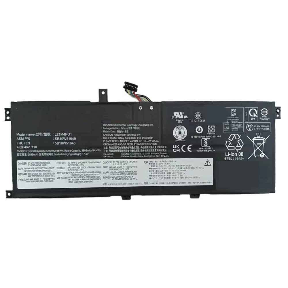 2896mAh Lenovo L21L4PG1 Batería para Lenovo ThinkPad L13 Yoga Gen 3