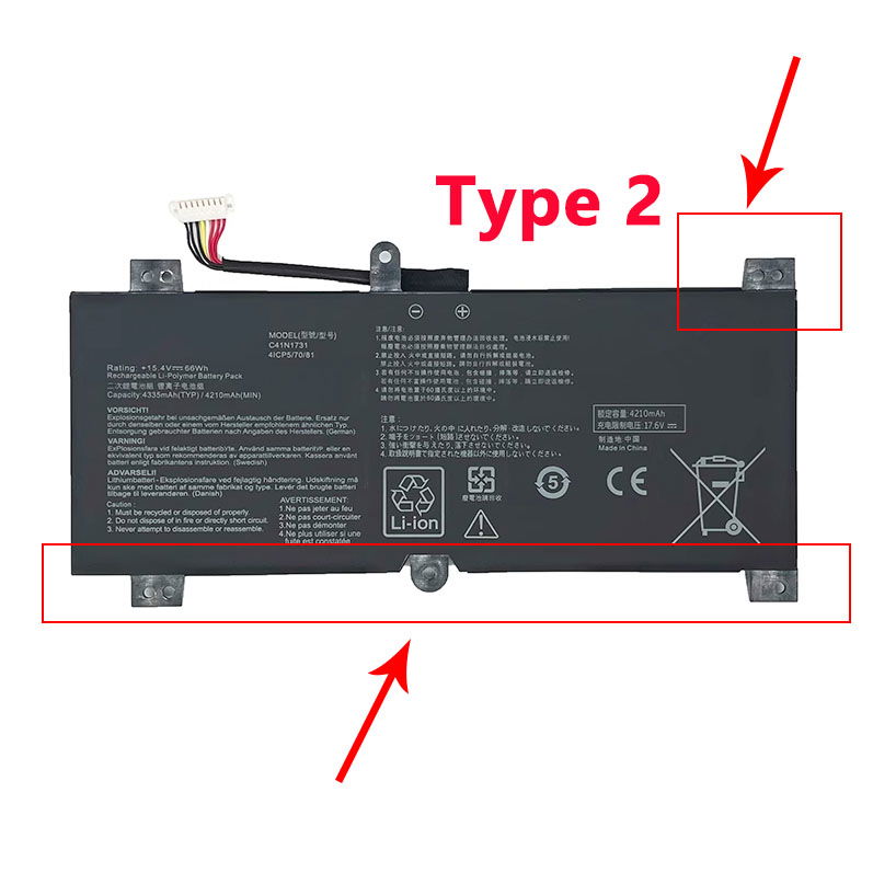 4335mAh Asus C41N1731 Batería para Asus ROG Strix G17 G712LU G731G SCAR 17 G732LW