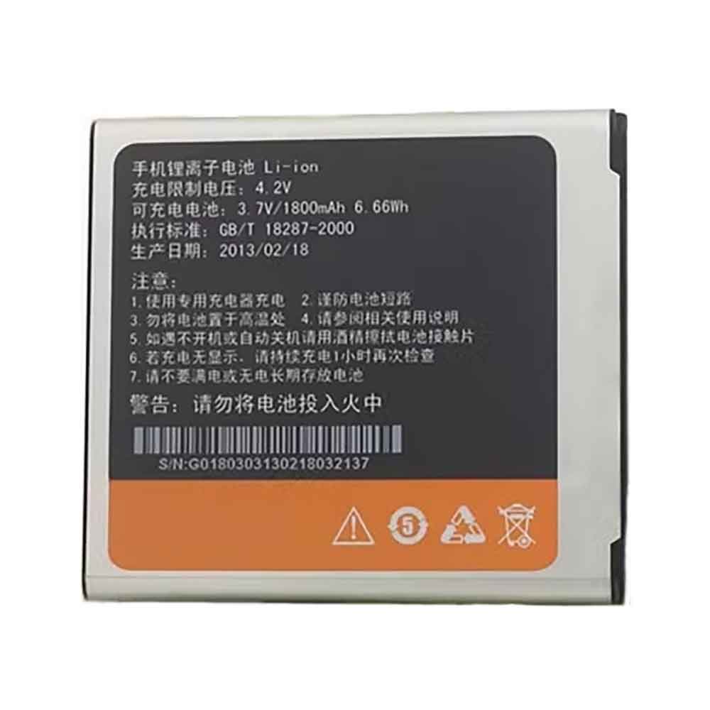 1800mAh Gionee BL-G018 Batería para Gionee GN206 GN700T C700 C800 GN700W