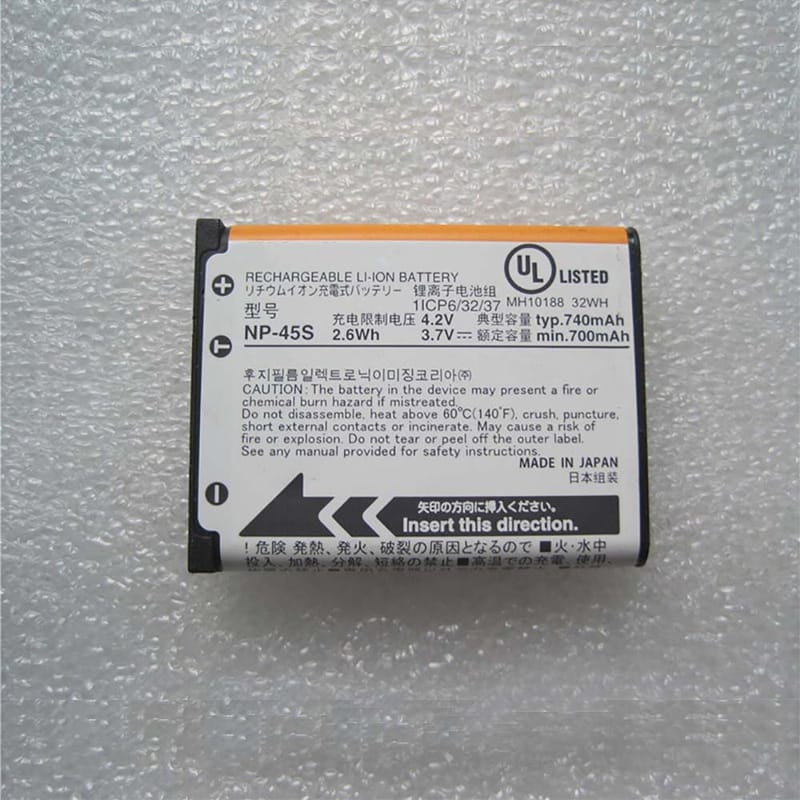 Fujifilm NP-45S 3.7V 740mAh - NP-45S Batería para Fujifilm FinePix XP140 XP90 D-LI63