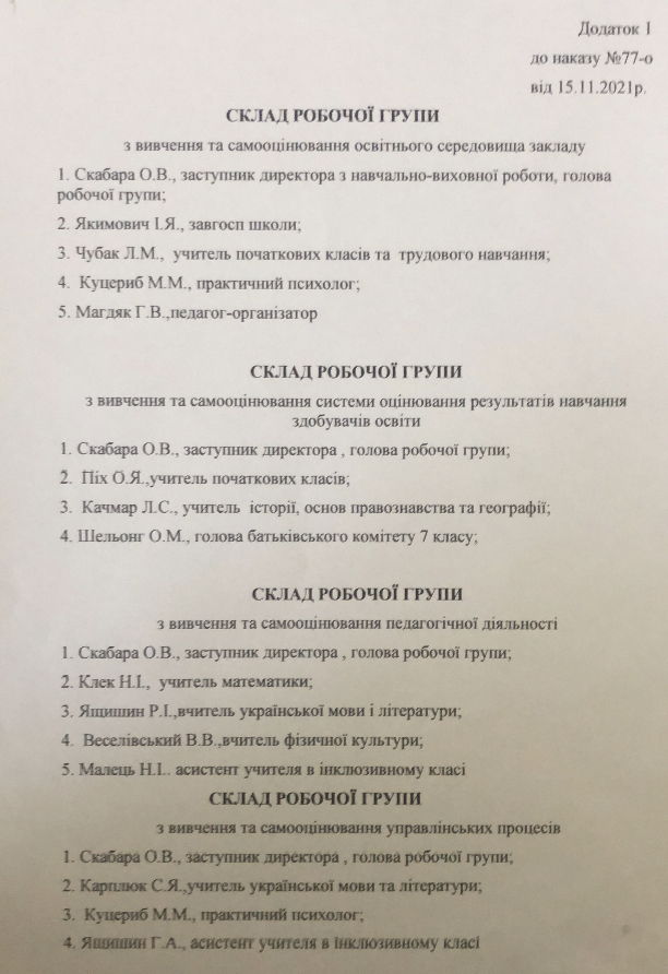 Склад робочої групи