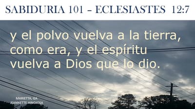 Del polvo somos y al polvo volvemos.