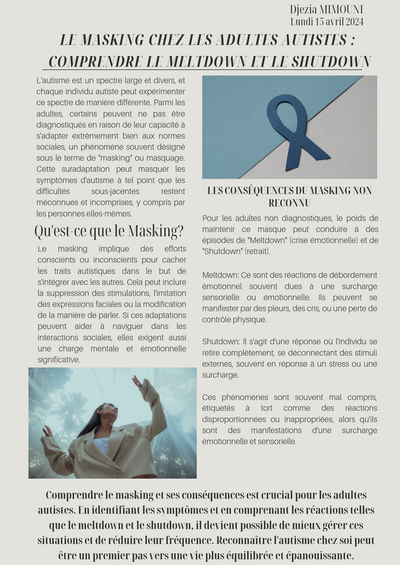 Autisme adulte et Masking