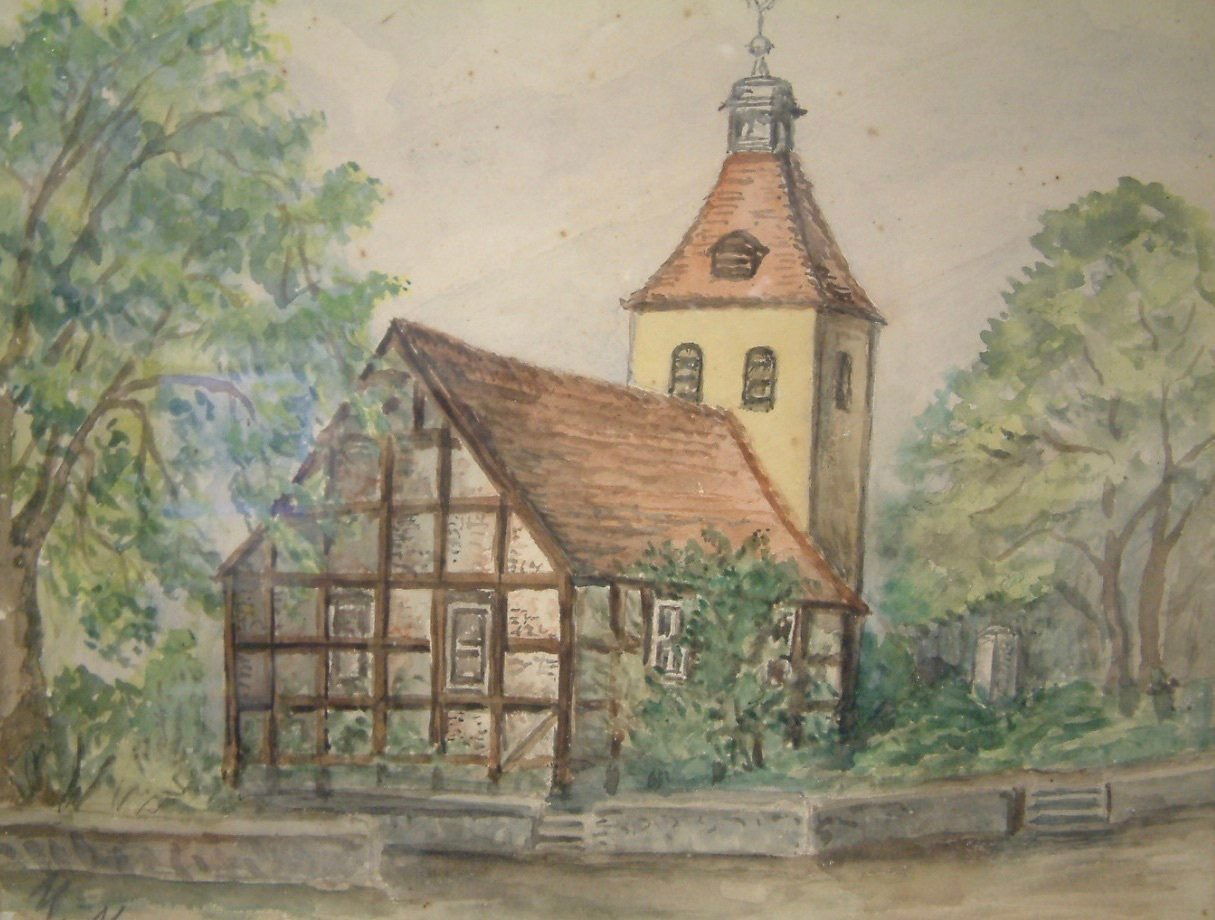 Kirche in der Prignitz, Aquarell