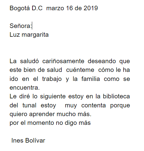 Carta para una amiga