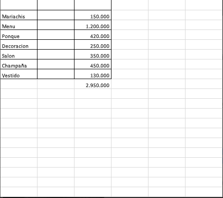 Mi cotización en Excel