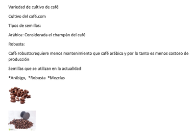 Variedad de cultivo de cafe