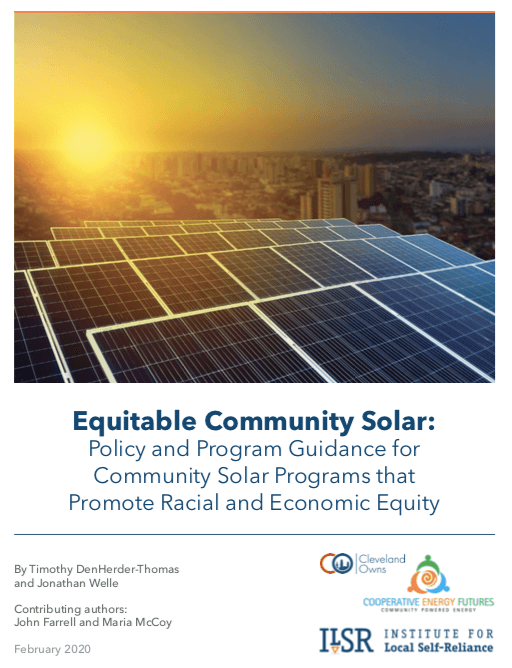 New report from Cleveland Owns describes how community solar can promote racial and economic equity