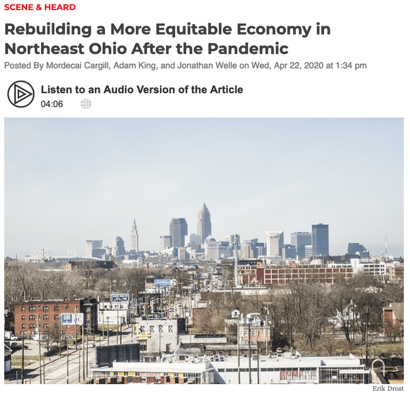 Cleveland Owns in Scene Magazine: Rebuilding a More Equitable Economy in Northeast Ohio After the Pandemic