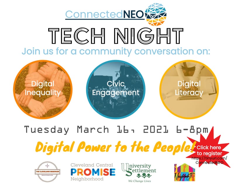 How can we address digital inequality in Cleveland through collective ownership?