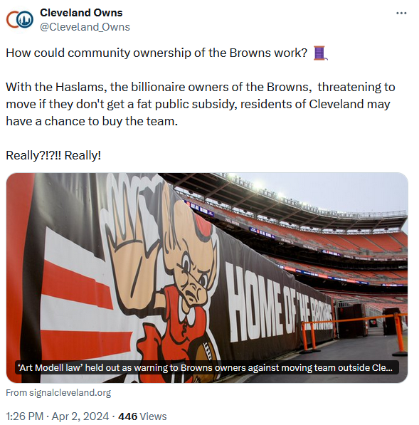 How could community ownership of the Cleveland Browns work?