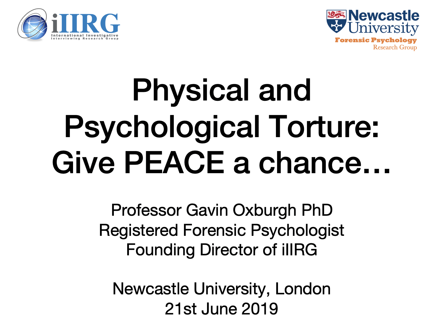 Talk by Professor Gavin Oxburgh