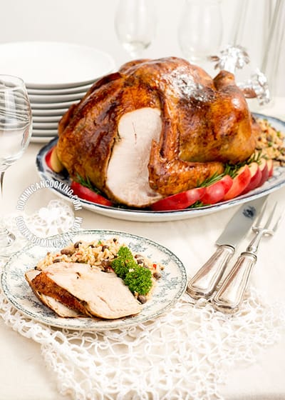 Comida Dominicana: PAVO RELLENO DE MORO DE GUANDULES